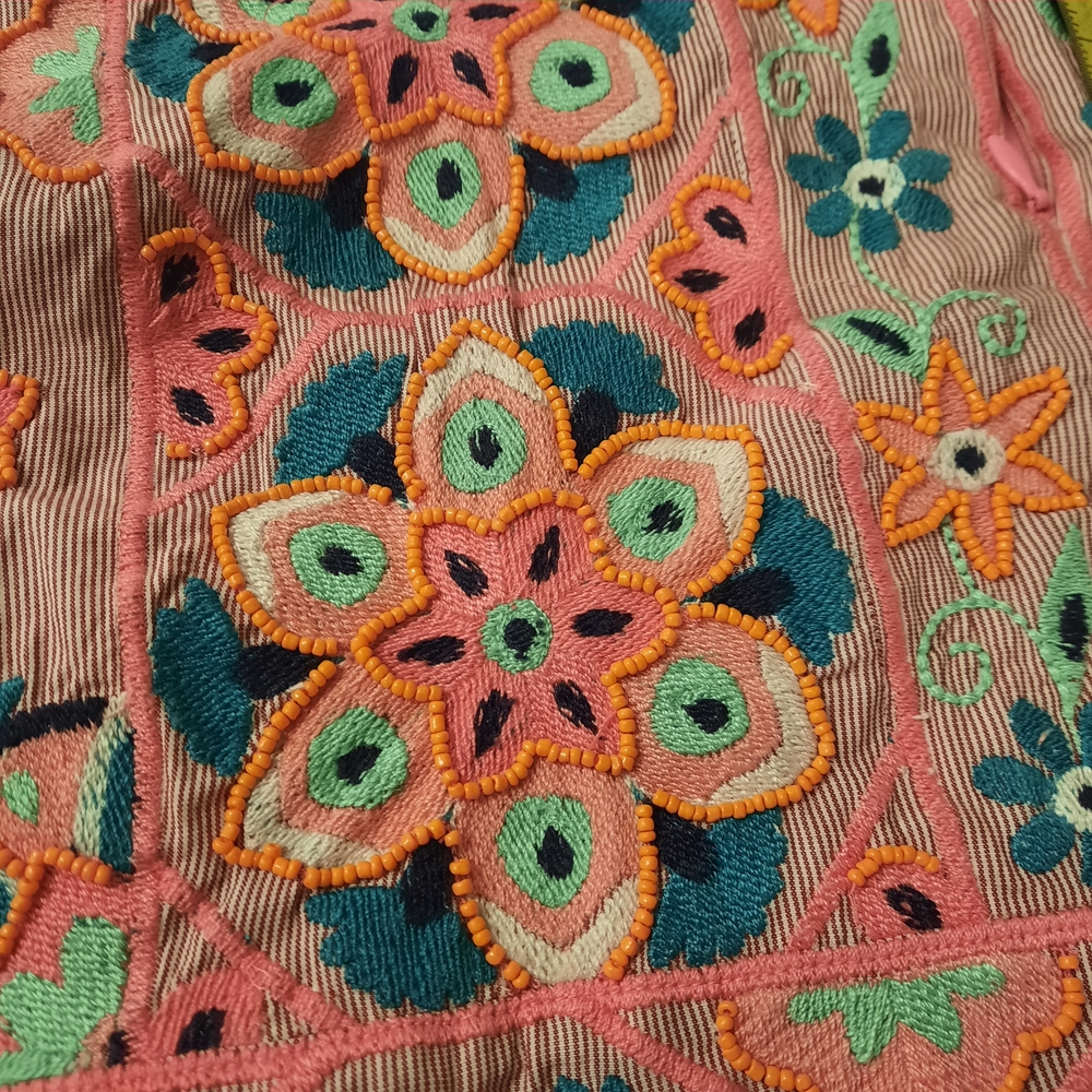 Anthropologie Floral Asymmetrical Dress - Orange and Green - Picture 3 of 16